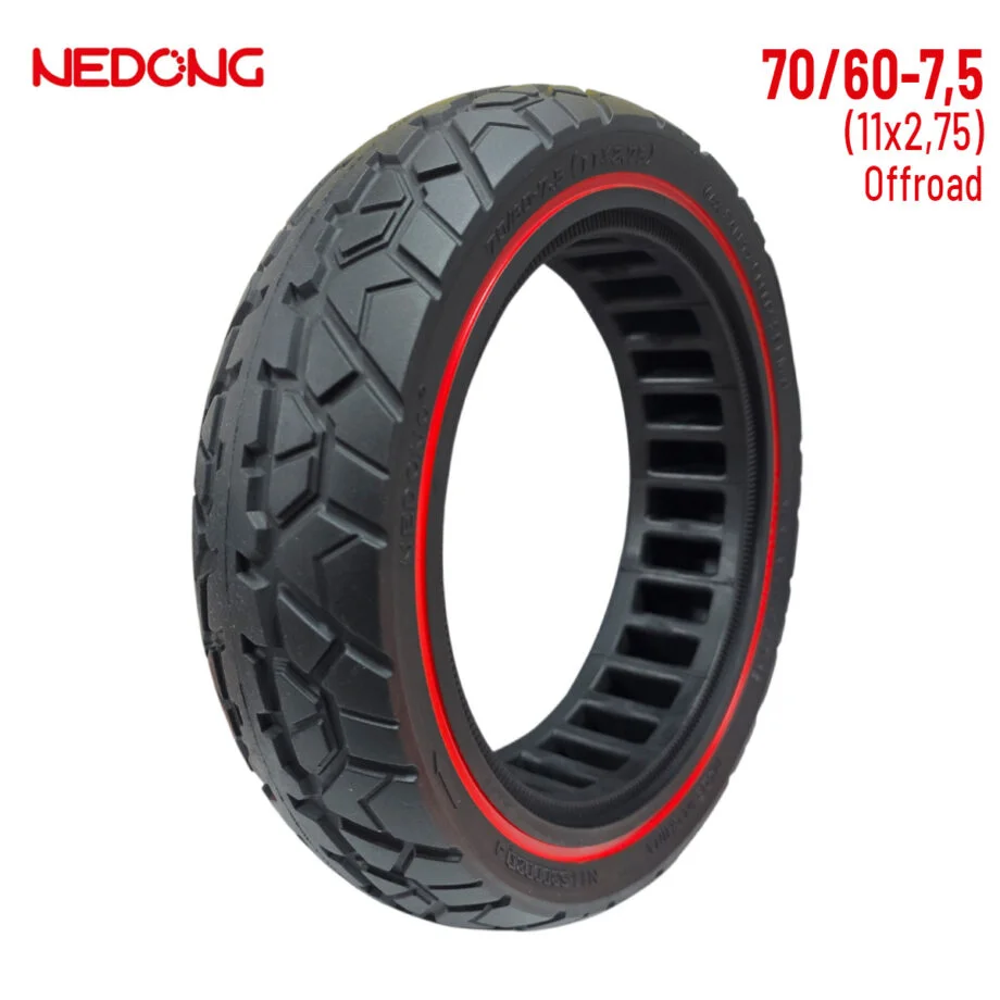 ROUE PLEINE 70/60-7.5 11X2.75 LIGNE ROUGE