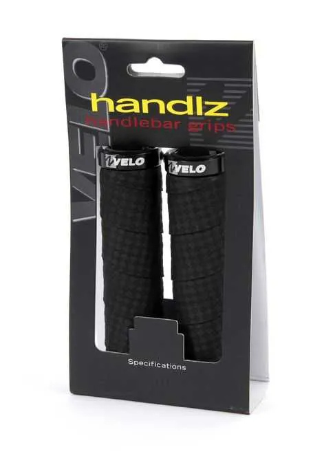 Poignées Velo Grips Visegrip en aluminium avec gel 129/129 mm noires, sous blister.